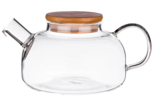 ЧАЙНИК ЗАВАРОЧНЫЙ 600 МЛ. С БАМБУКОВОЙ КРЫШКОЙ (КОР=24ШТ.) 250-119